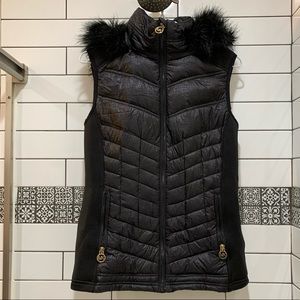 Michael Kors Puffer Vest with Fur Hood